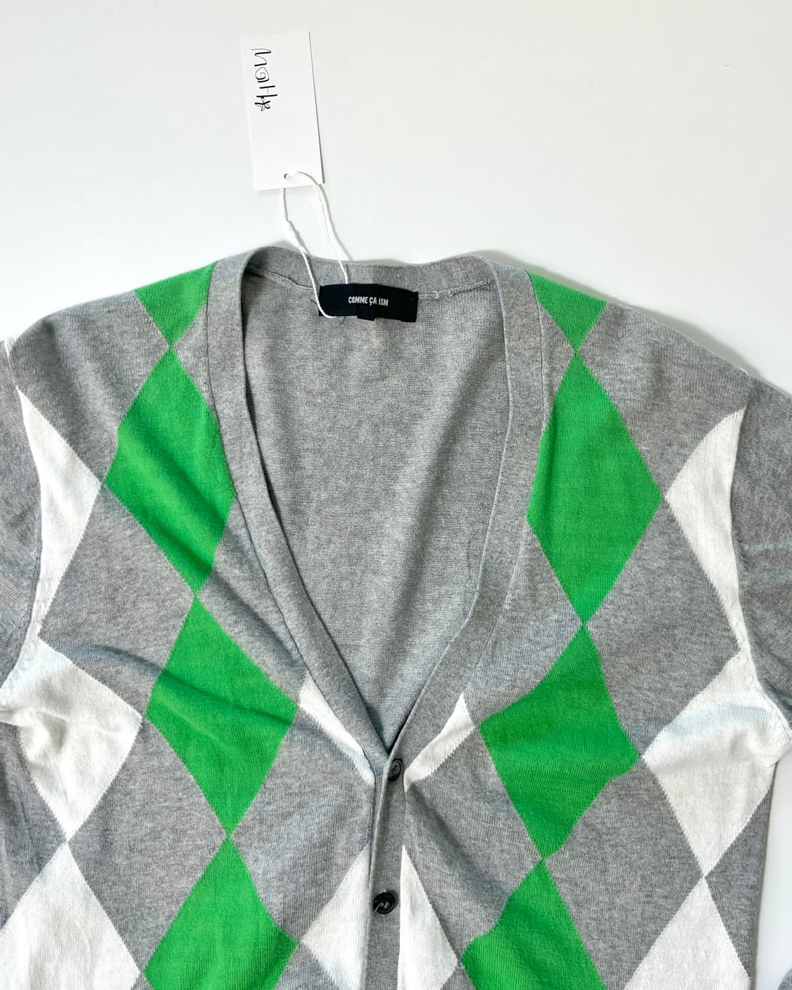 그린 포인트 그레이 아가일 가디건 상품이미지8