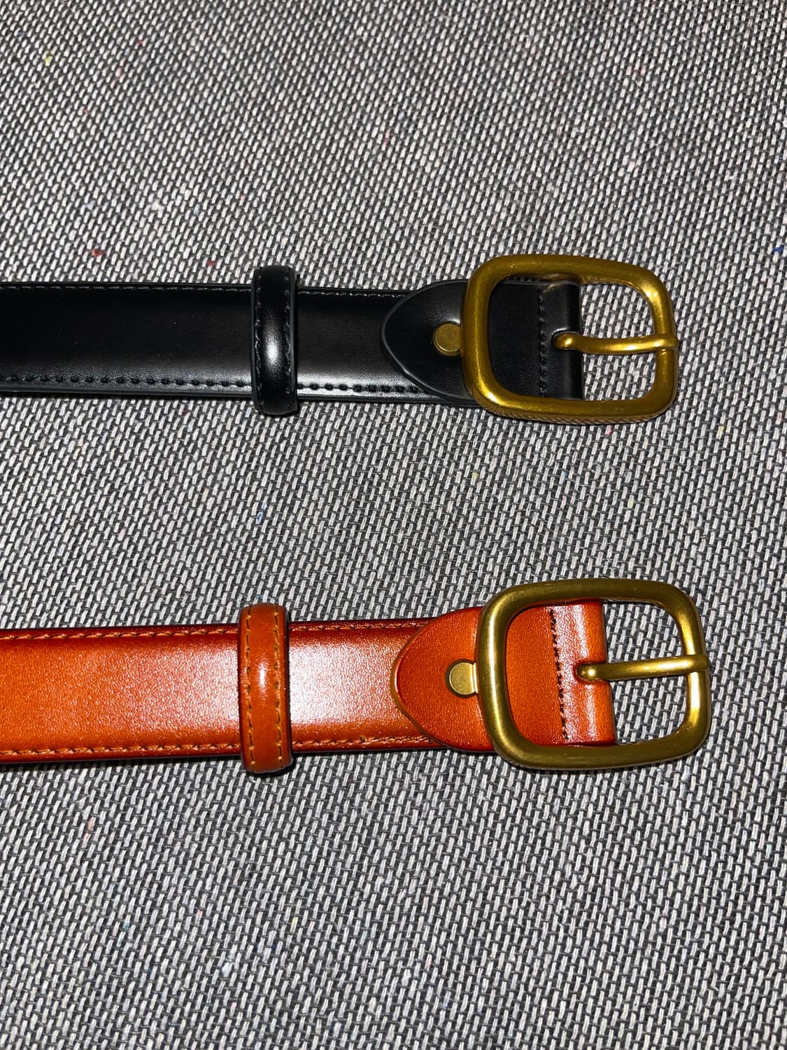 소가죽 브라스 버클 데일리 벨트 (블랙/브라운) 상품이미지3