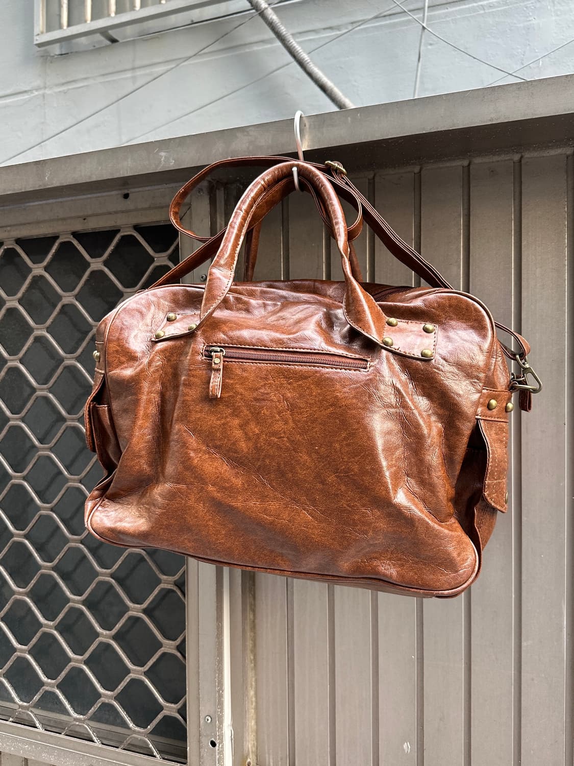 Vintage brown stud leather bag 상품이미지2