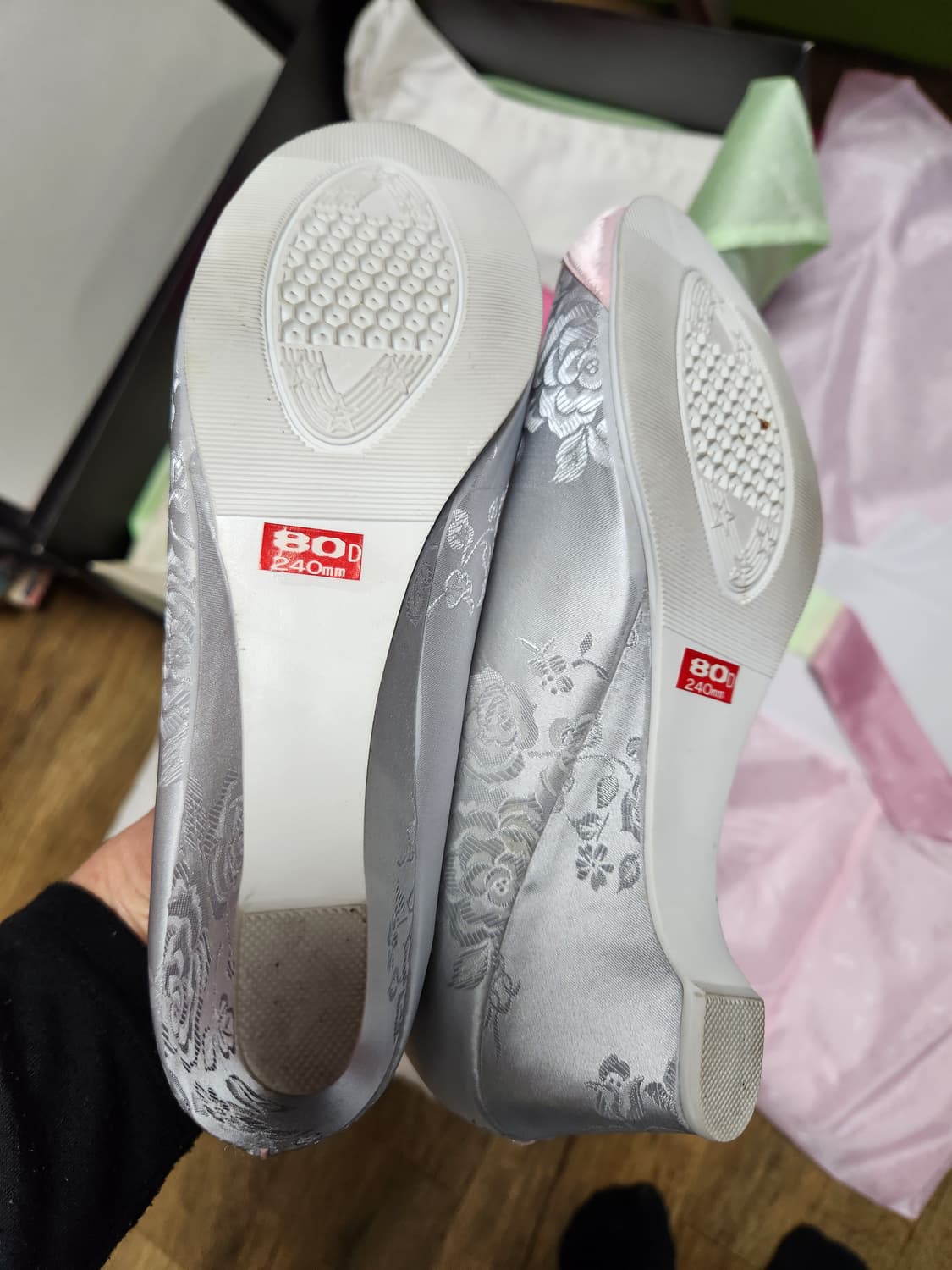 금단제 아이보리/핑크색 여자 한복 풀세트77~77반 상품이미지8