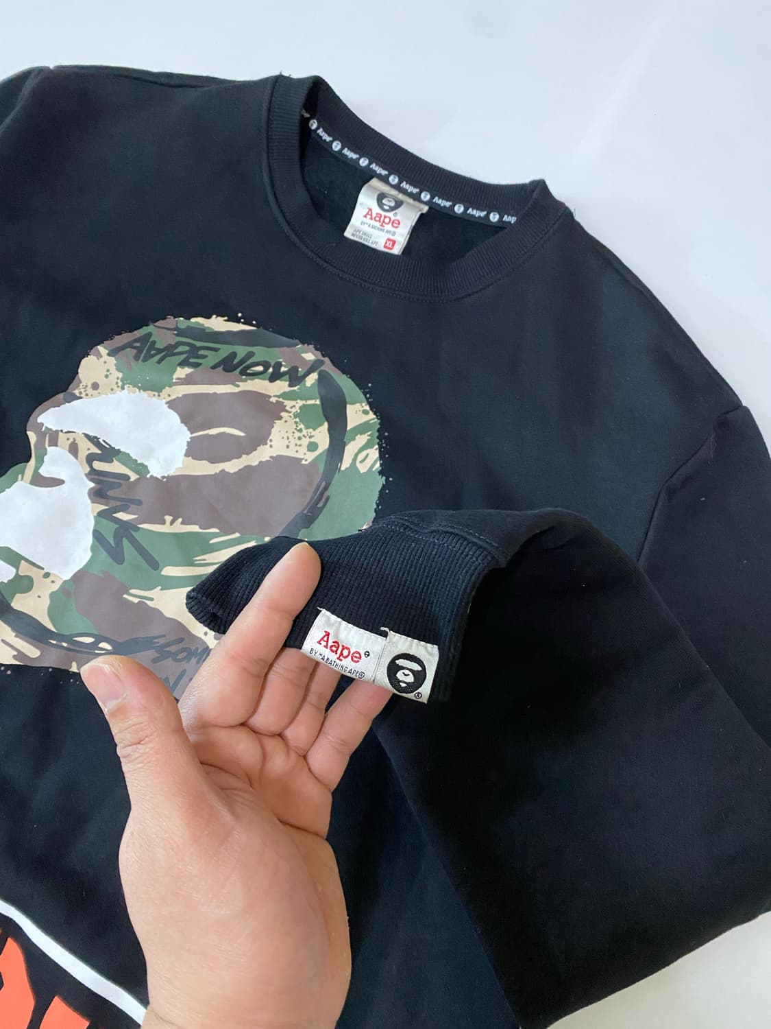 AAPE by A BATHING APE 맨투맨 블랙 상품이미지3