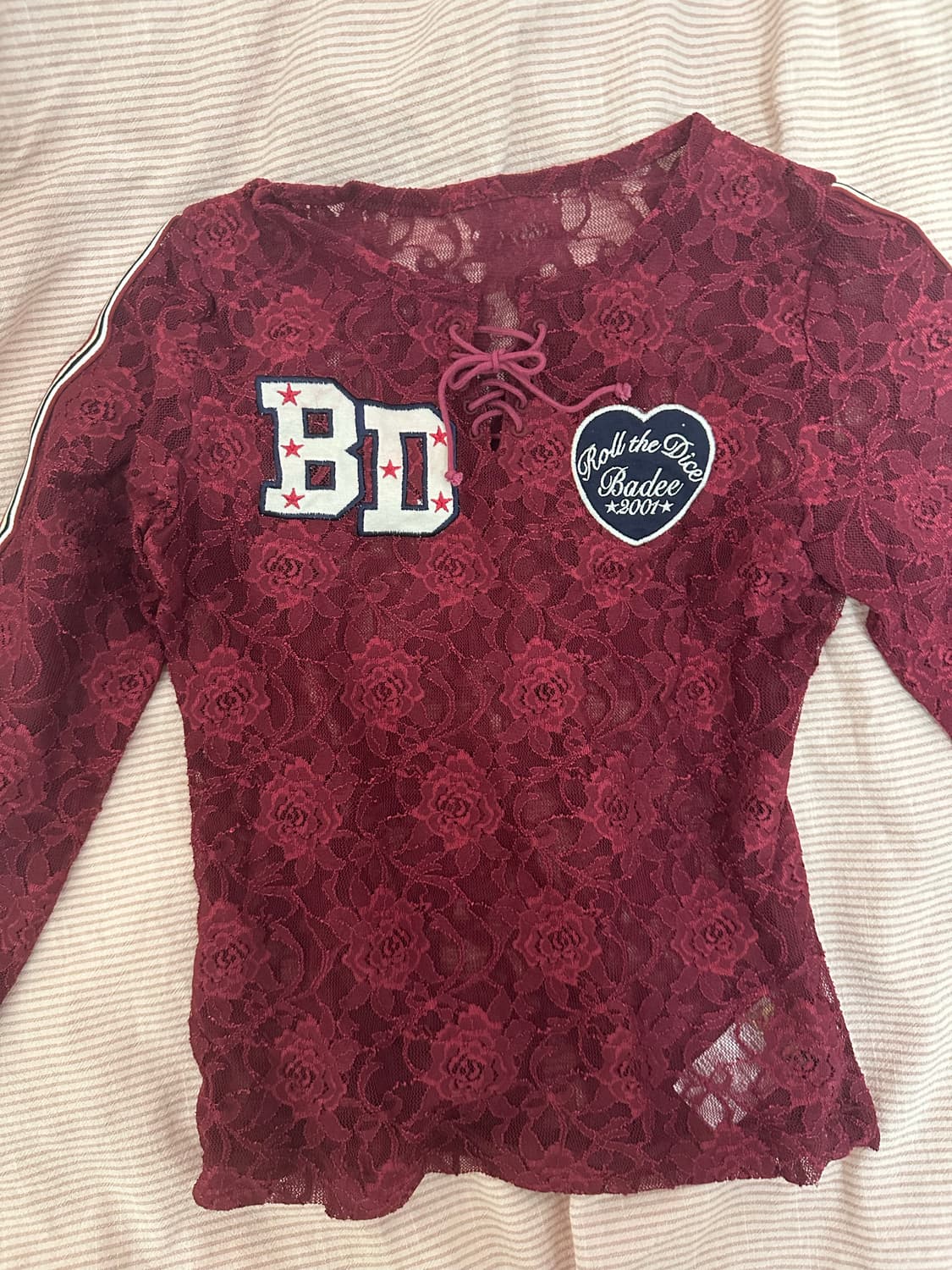 갸루 배디 badee 레이스업 매쉬티 상품이미지4