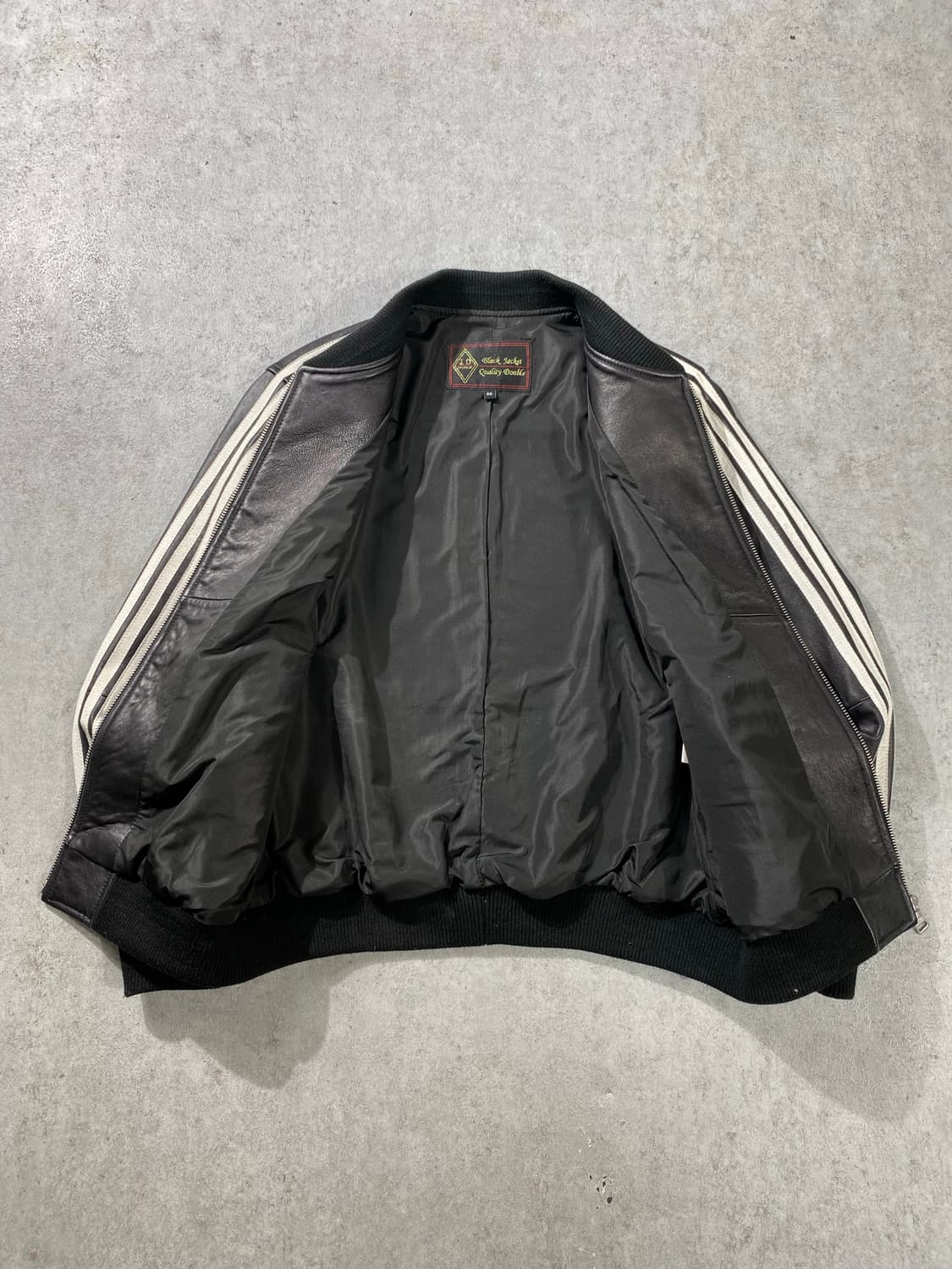 [M] Vintage 빈티지 3스트라이프 램스킨 레더자켓 상품이미지5