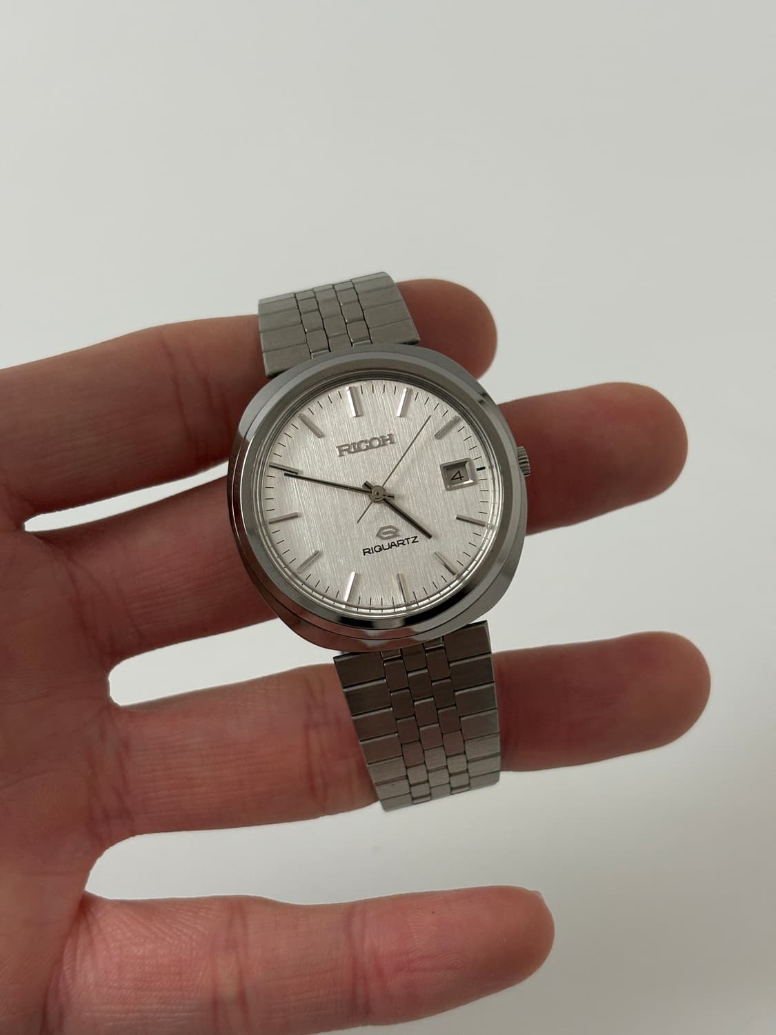 리코 1980년대 스트라이프 다이얼 실버 리쿼츠 남성 상품이미지2