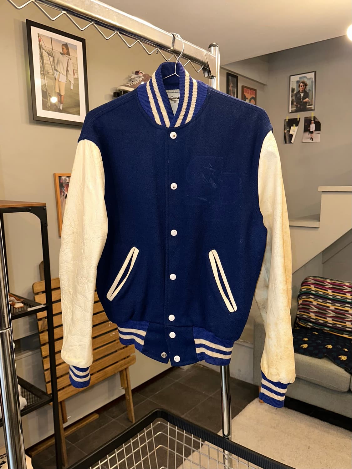 60-70’s Holloway leather varsity jacket 상품이미지4