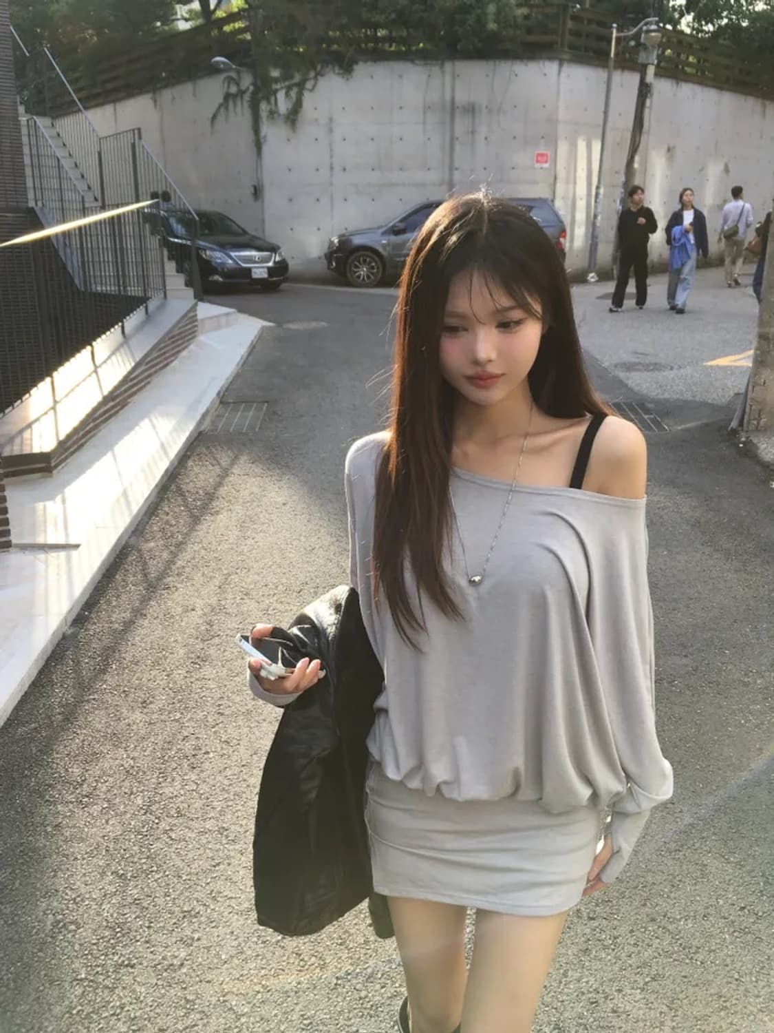 Soand 여리핏 버튼 티 그레이 (새상품) 상품이미지4
