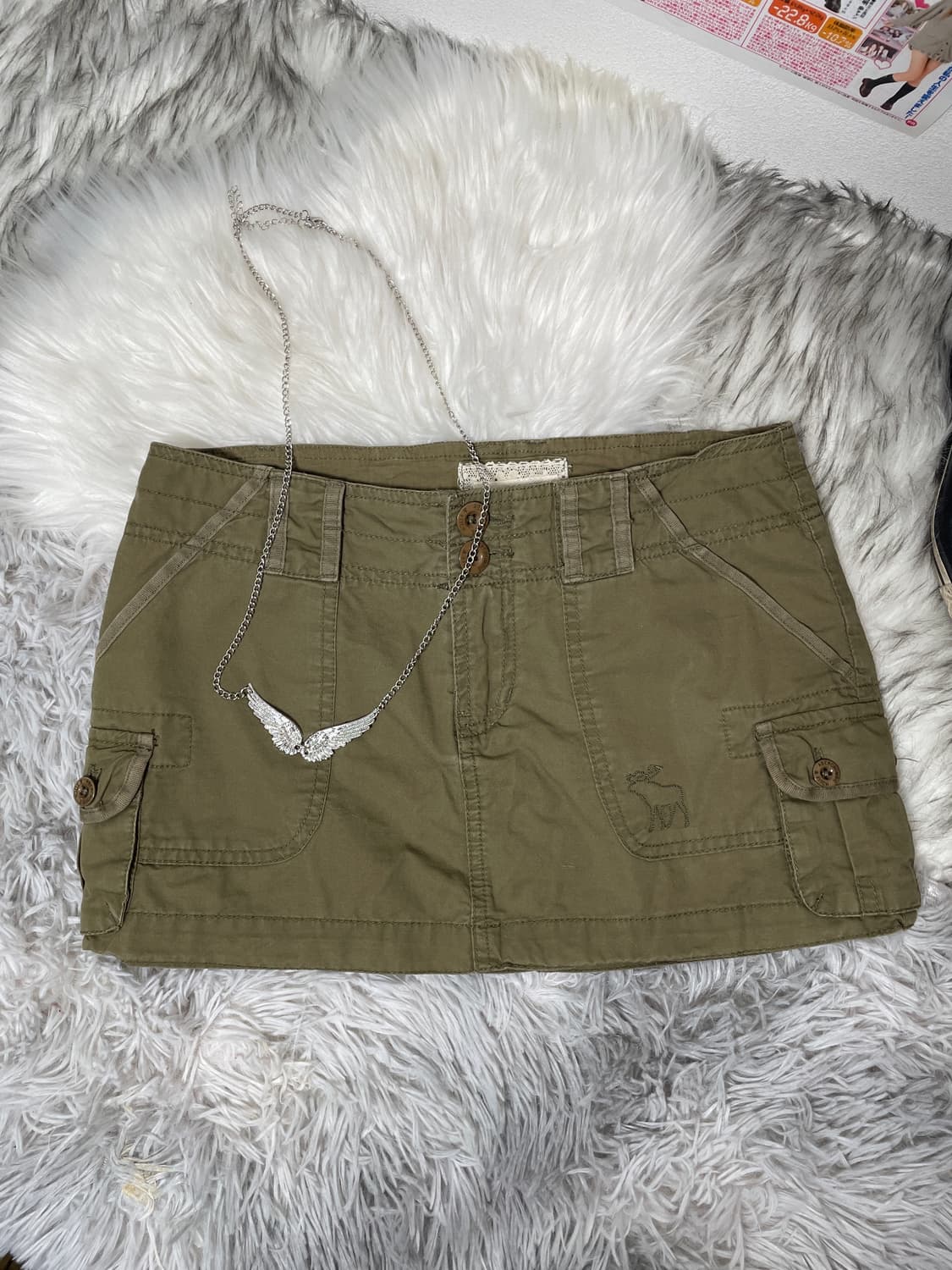 Abecrombie 아베크롬비 카키색 카고 스커트 상품이미지1