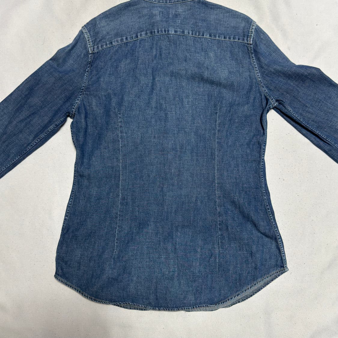 M 여성용 폴로랄프로렌 커스텀 핏 청색 셔츠 상품이미지4