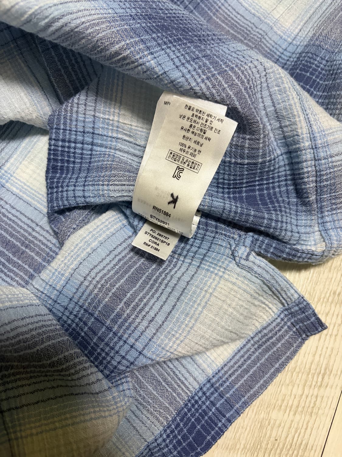 [M]파타고니아 블루 체크 반팔 셔츠 상품이미지4