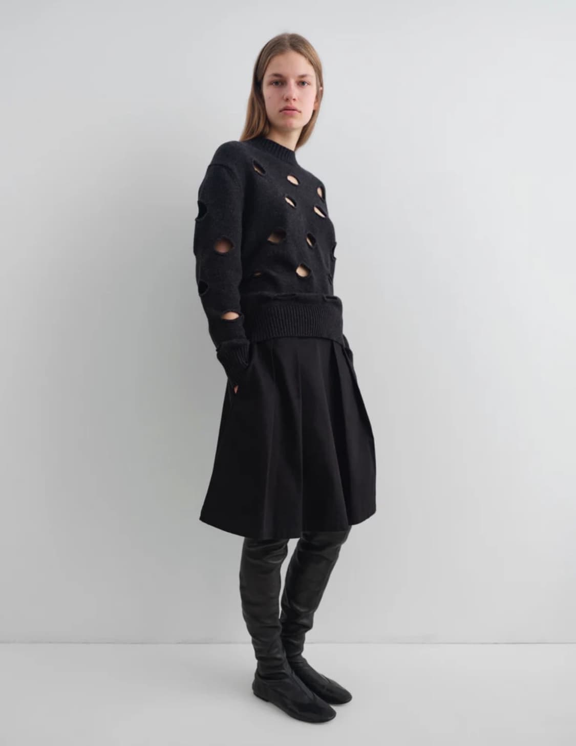 [S] 기마구아스 Martin 미디 스커트 블랙 상품이미지6