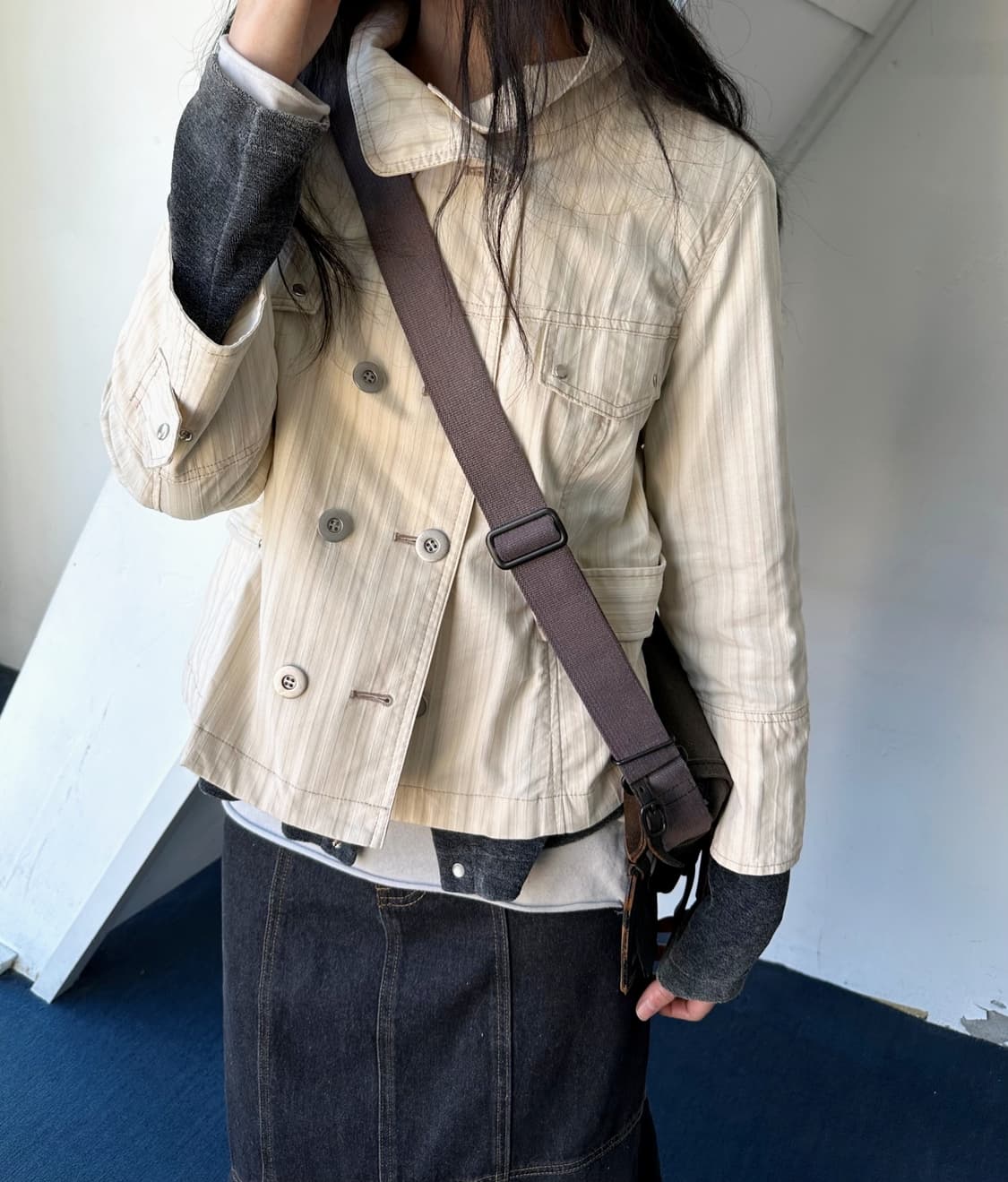 Natural cotton nylon wide silhouette cro 상품이미지7