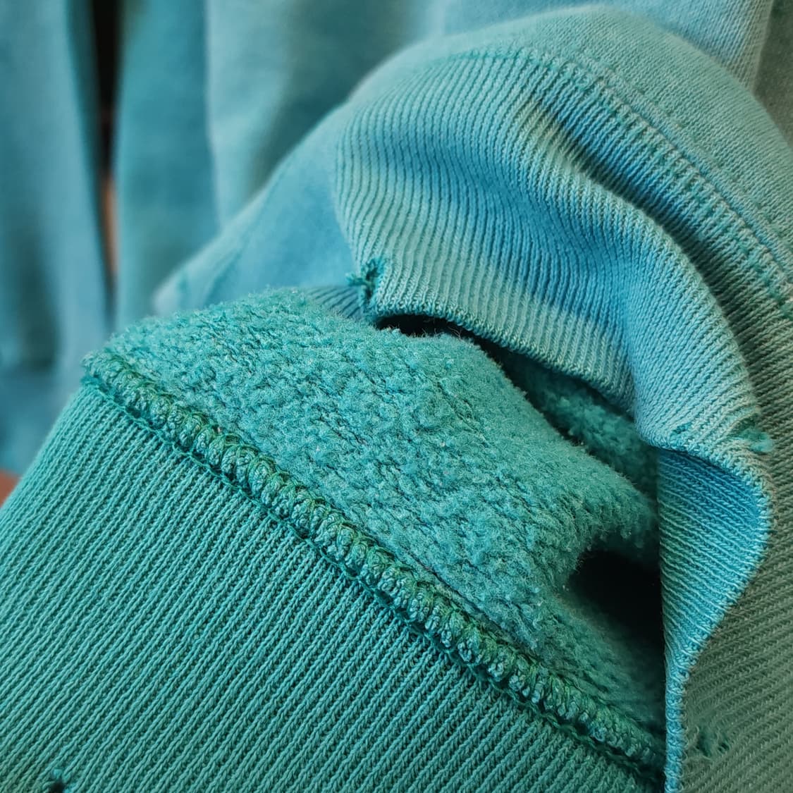 90s Tultex 빈티지 스웻셔츠 플레인 스웻셔츠 그린 썬 페이딩 L 상품이미지8