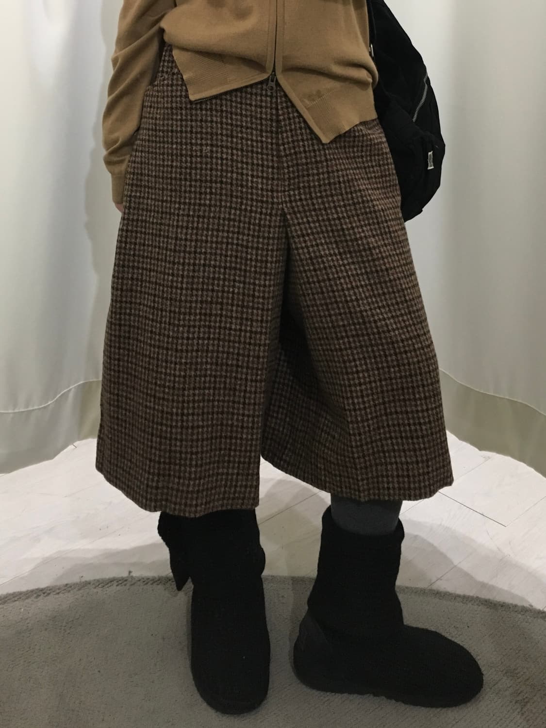 울 체크 카프리 팬츠 상품이미지1