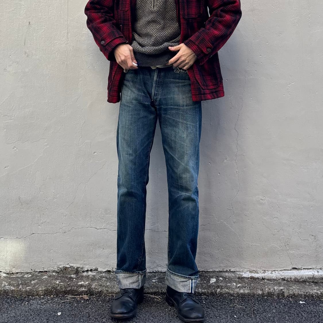 일본 레트로 크래프트 xx500 셀비지 데님 팬츠 상품이미지2