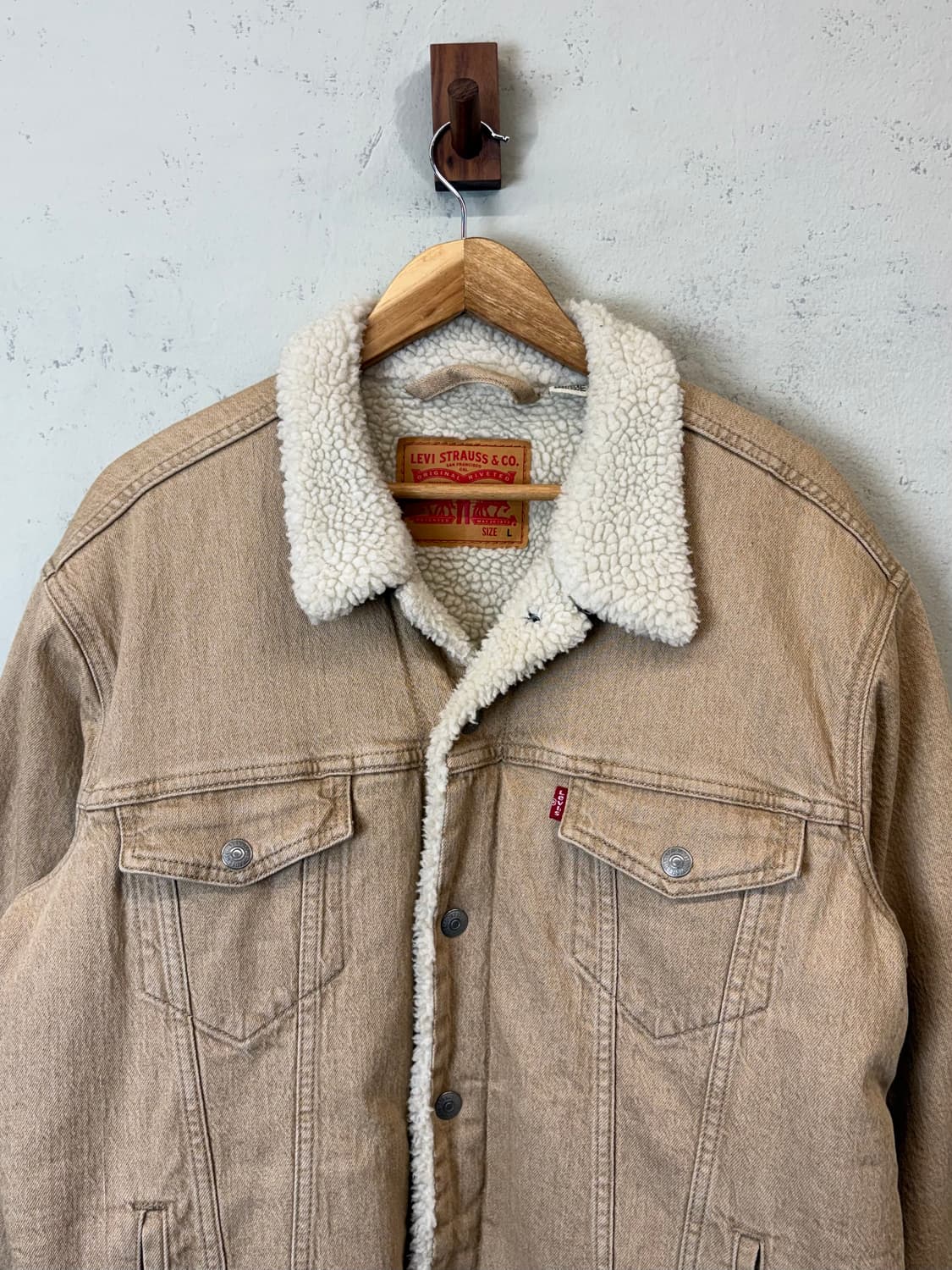 리바이스 데님 쉐르파 트러커 자켓 베이지 상품이미지5