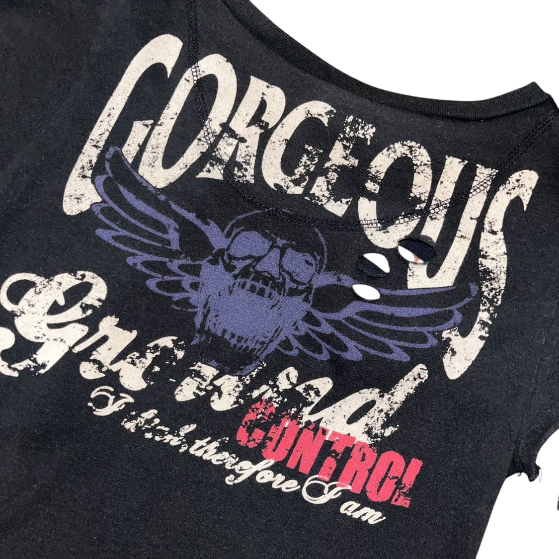 DIG DEEP 디그딥 해골프린팅 그런지 포인트 반팔티 펑크y2k갸루 상품이미지5