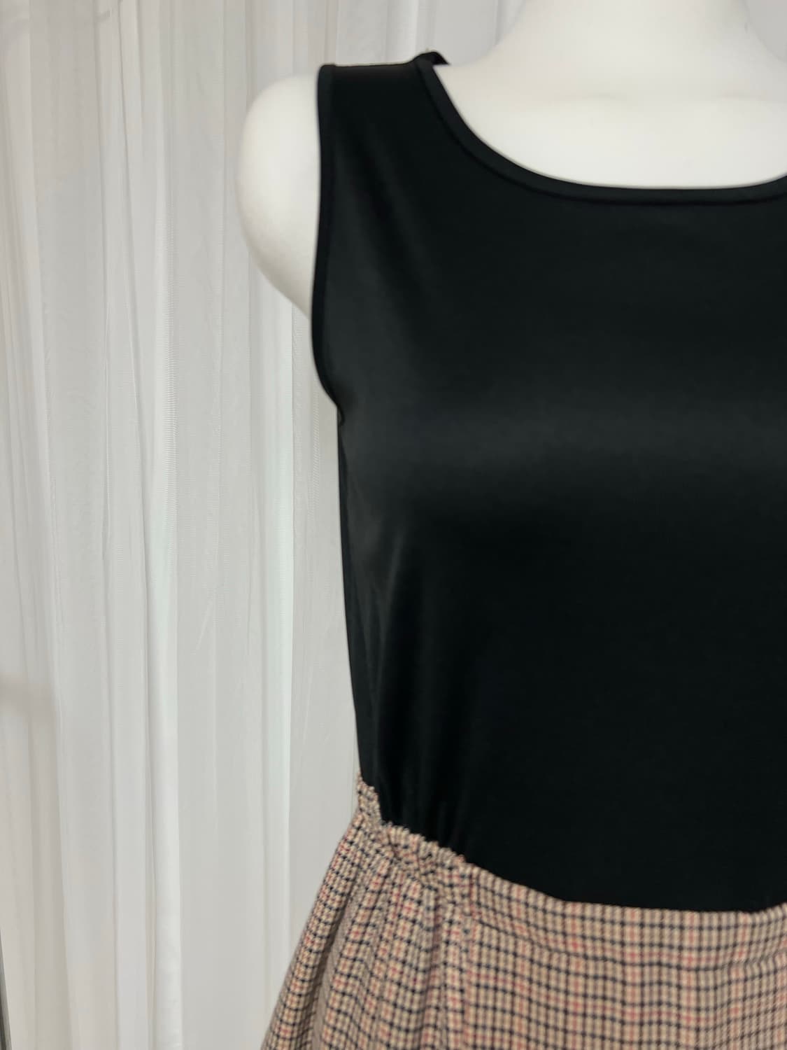 블랙나시 더블버튼 체크패턴 원피스 상품이미지2