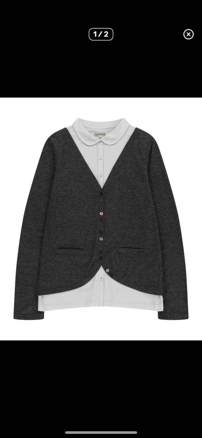 코이세이오 레이어드 셔츠 가디건 그레이 2사이즈 상품이미지1
