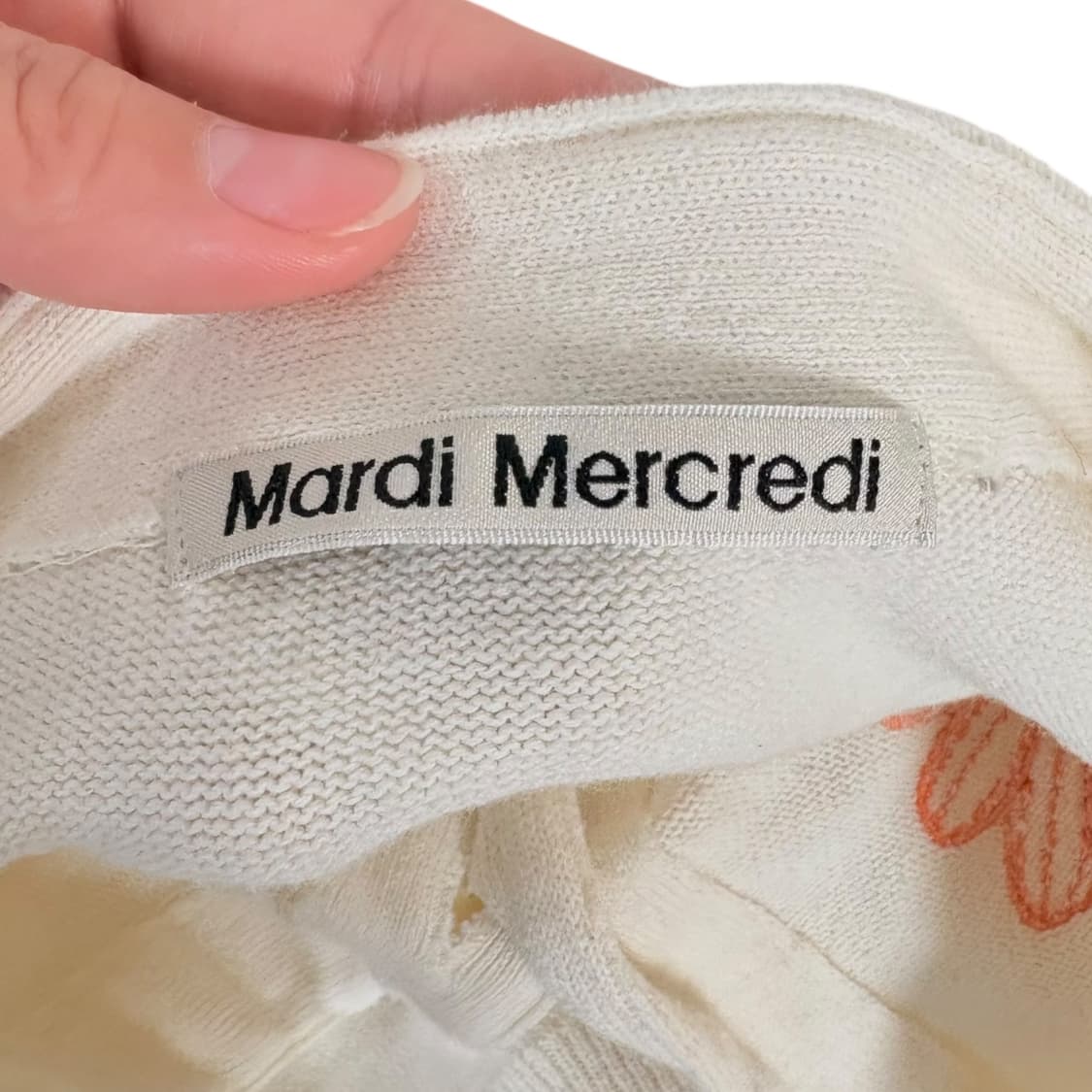 3676 마르디 메르크디 아이보리 꽃자수 니트가디건 상품이미지4