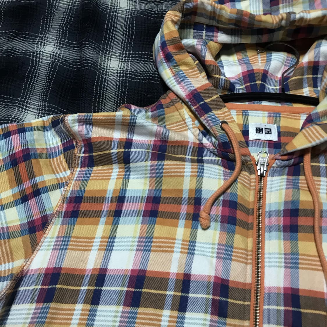 유니클로 재팬 체크 후드집업 xl 상품이미지4