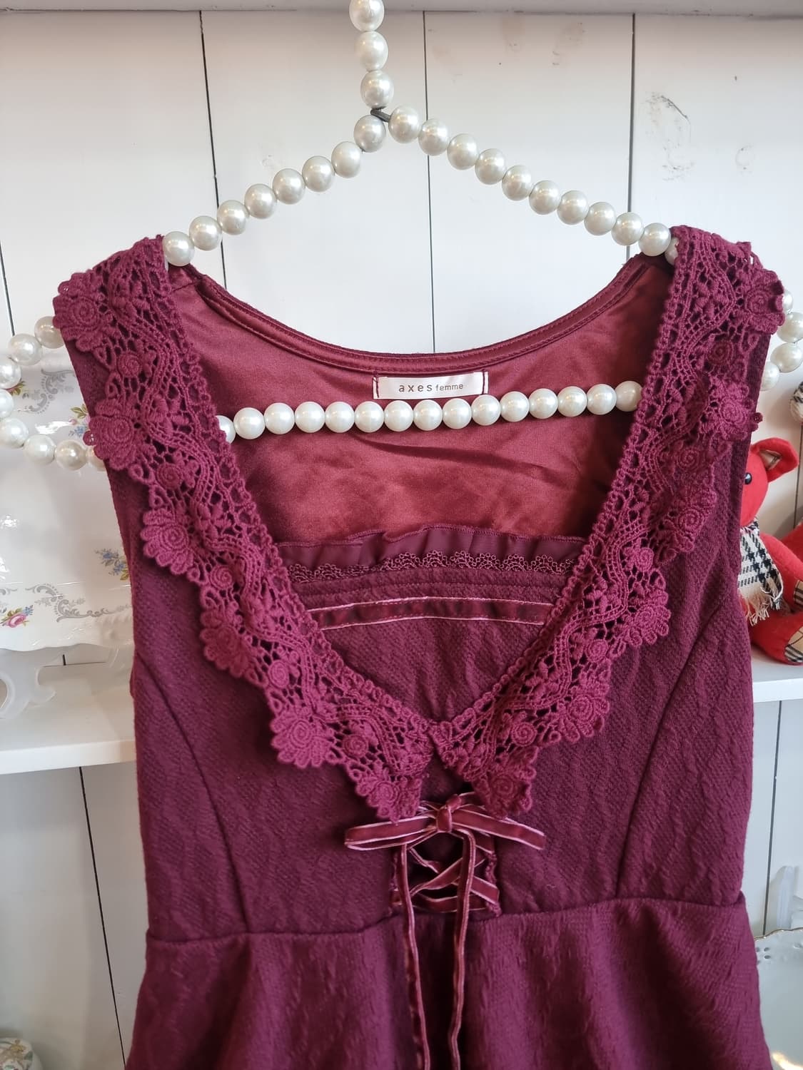 (axes femme, 액시즈팜) 초코베리 레이스 코르셋 원피스 상품이미지2