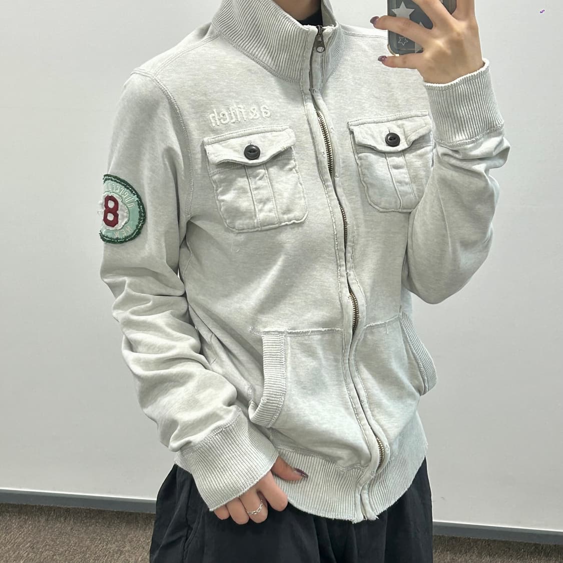 Abercrombie 아베크롬비 a&fitch 멜란지 집업자켓 상품이미지2