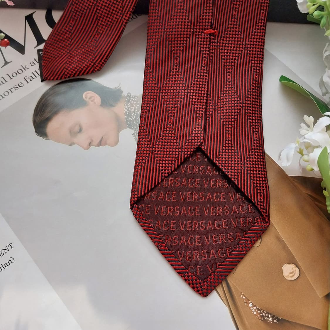 베르사체 실크 메두사 패턴 슬림 넥타이 7.7cm A+등급 K1613
 상품이미지7