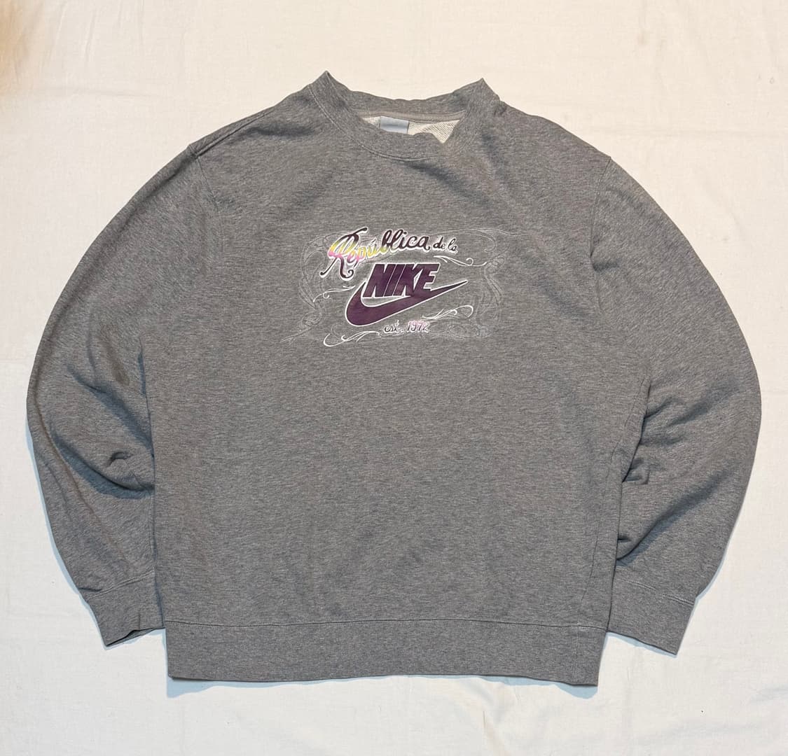 00s 나이키 y2k 센터로고 맨투맨 스웻셔츠 그레이 상품이미지1