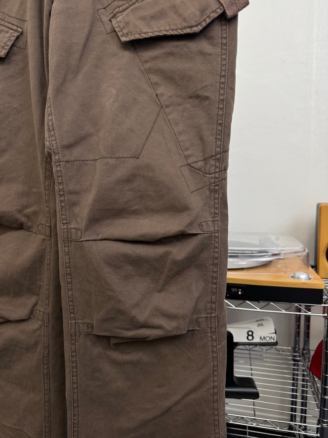 Vintage 브라운 카고 슬릿 세미와이드 팬츠 상품이미지4