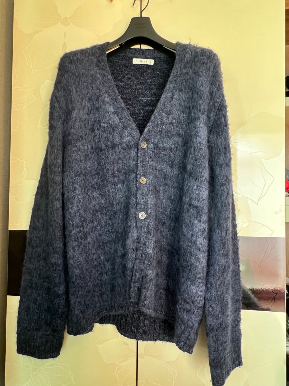 벨리에 모헤어 브이넥 가디건 네이비 상품이미지2