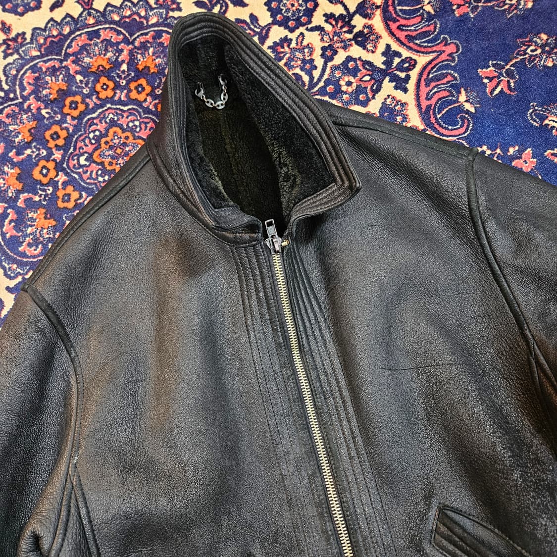 베르사체 90's 빈티지 워시드 가죽 양털 무스탕  상품이미지4