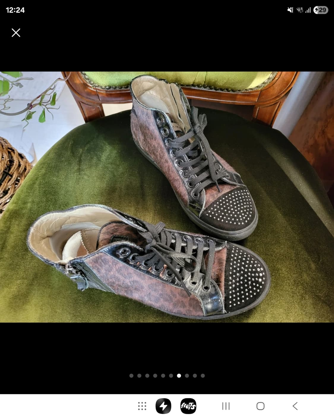 현백 구매 이태리 Mai Mai 송치 크리스탈 가죽 스니커즈 상품이미지7