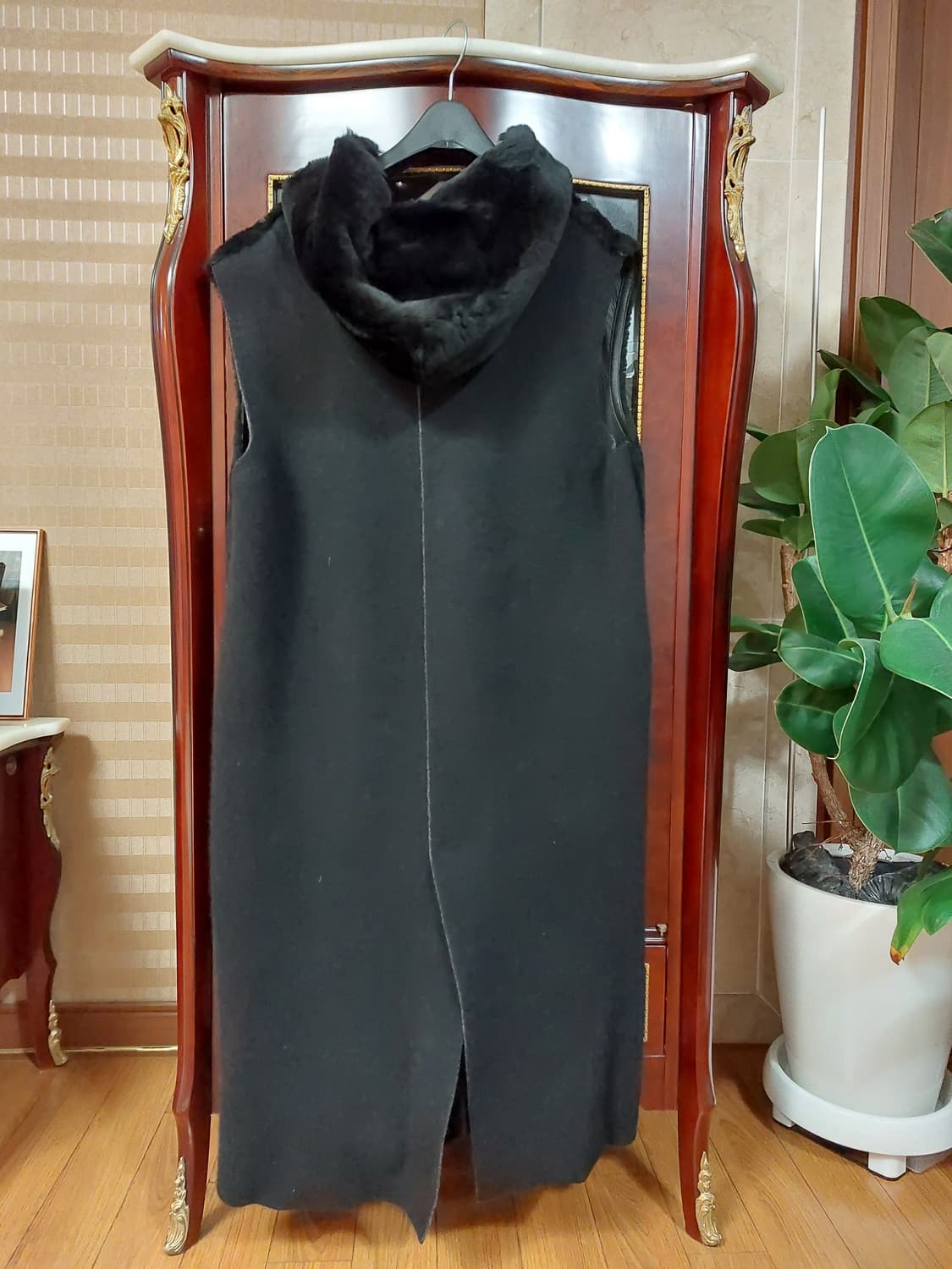 쏘울 터키 리버시블 리얼 램스킨 무스탕 베스트 조끼 블랙 77 새상품 상품이미지3