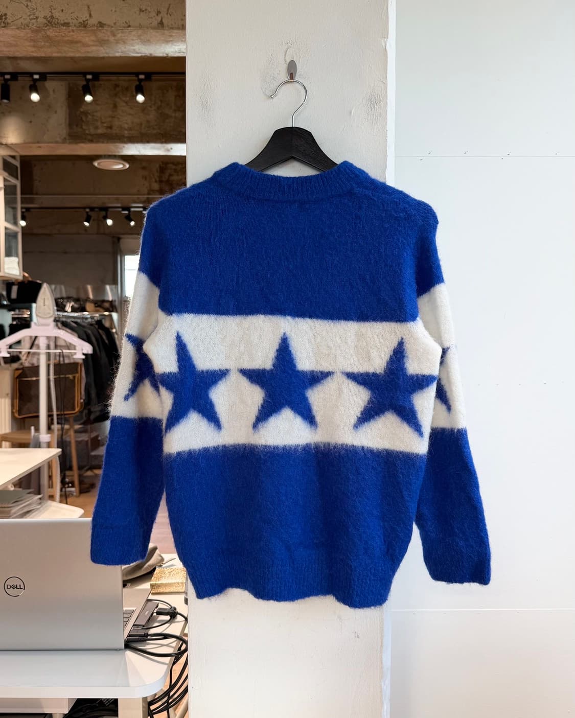 산드로 블루 스텔라 크루 인타르시아 니트  상품이미지7