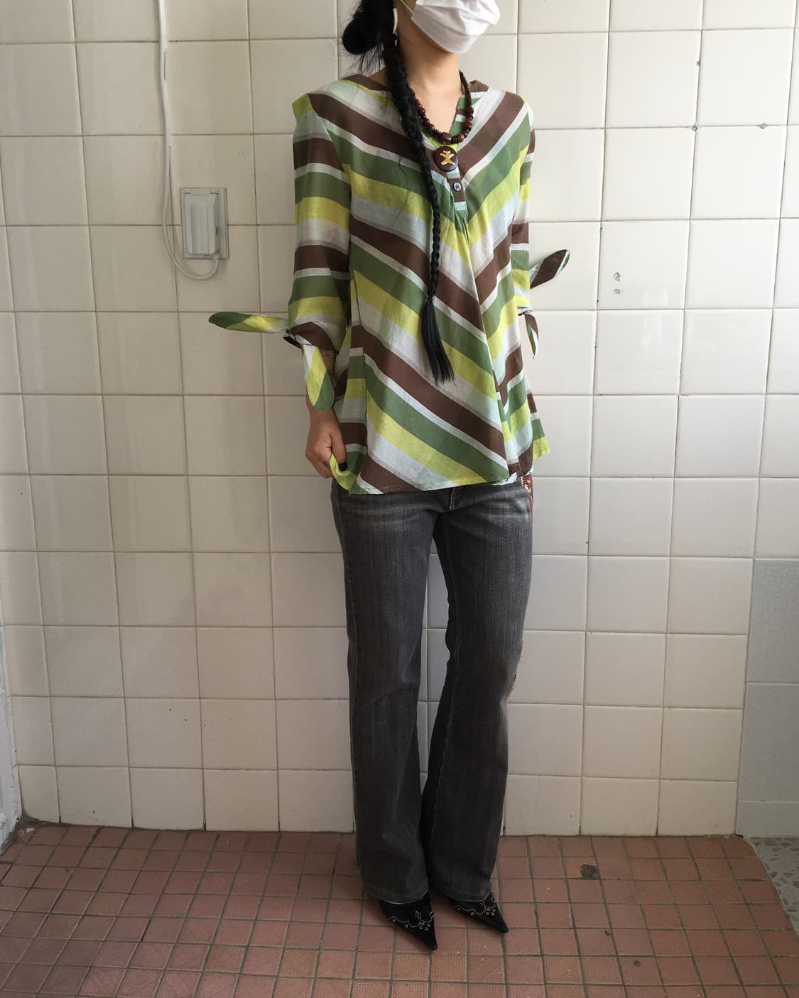 Tied point pattern blouse 상품이미지9