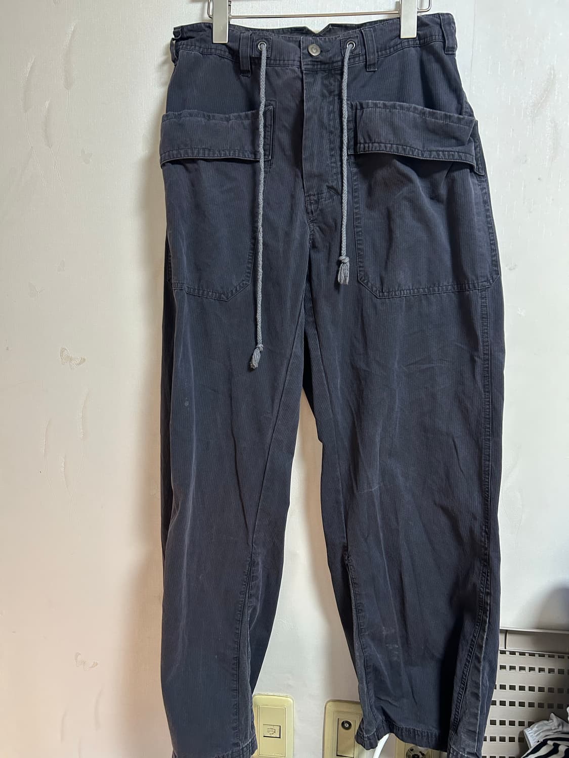 폴리테루 파라팬츠 스트라이프 다크 차콜 네이비 2 사이즈 상품이미지2