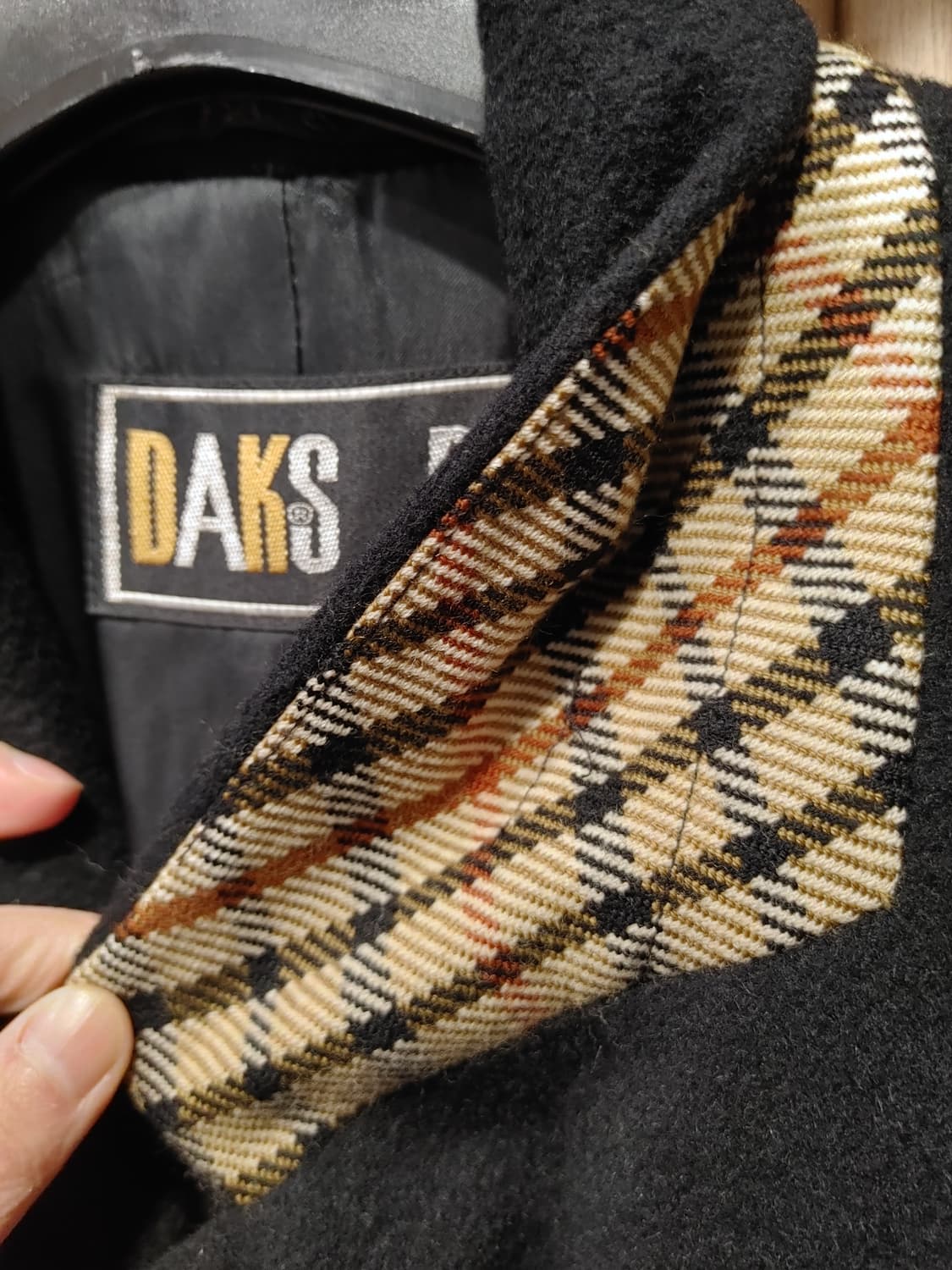 무배) 빈티지 닥스 블랙 울 코트 - S 상품이미지4