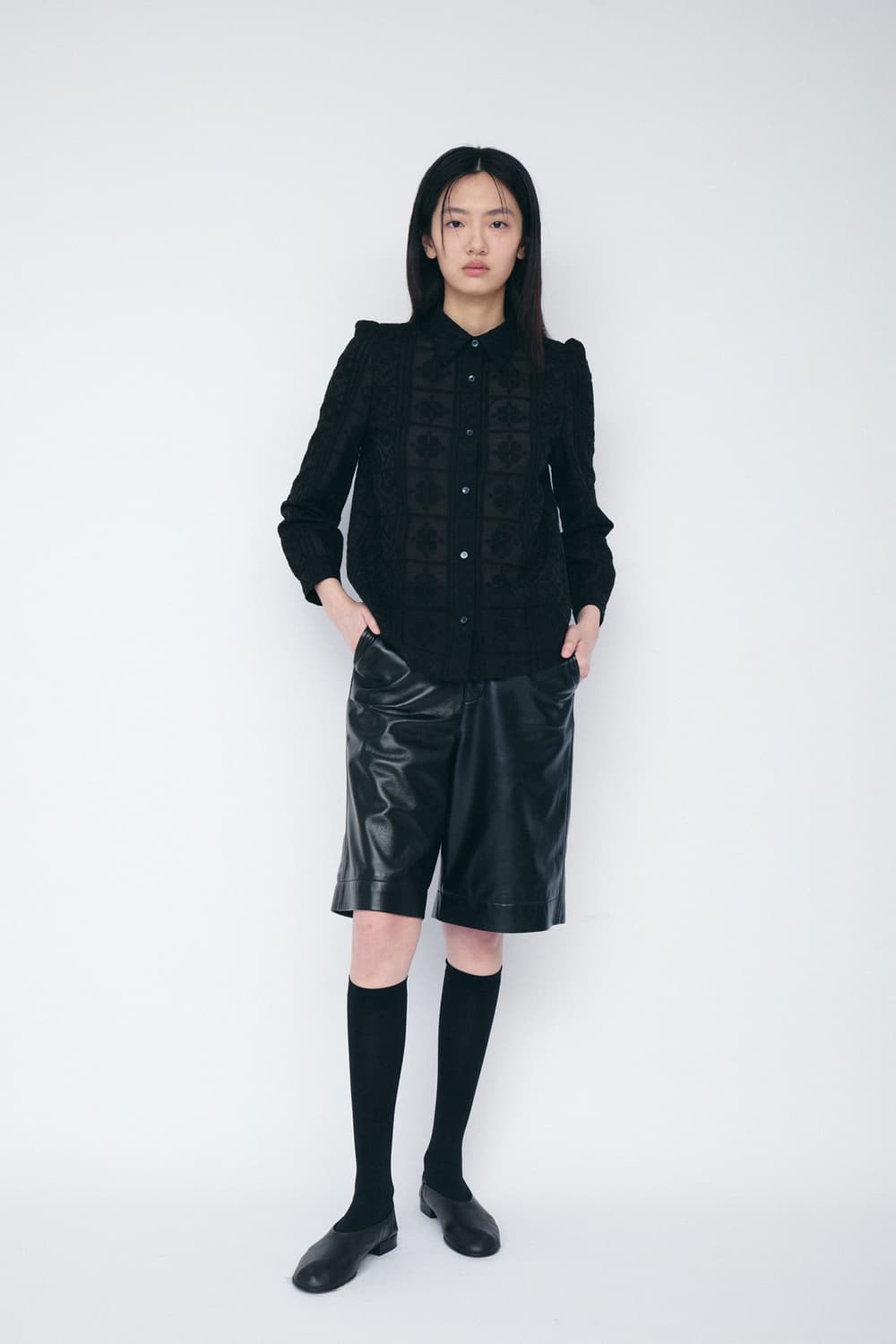 Cosmoss 퍼프 레이스 셔츠 상품이미지2