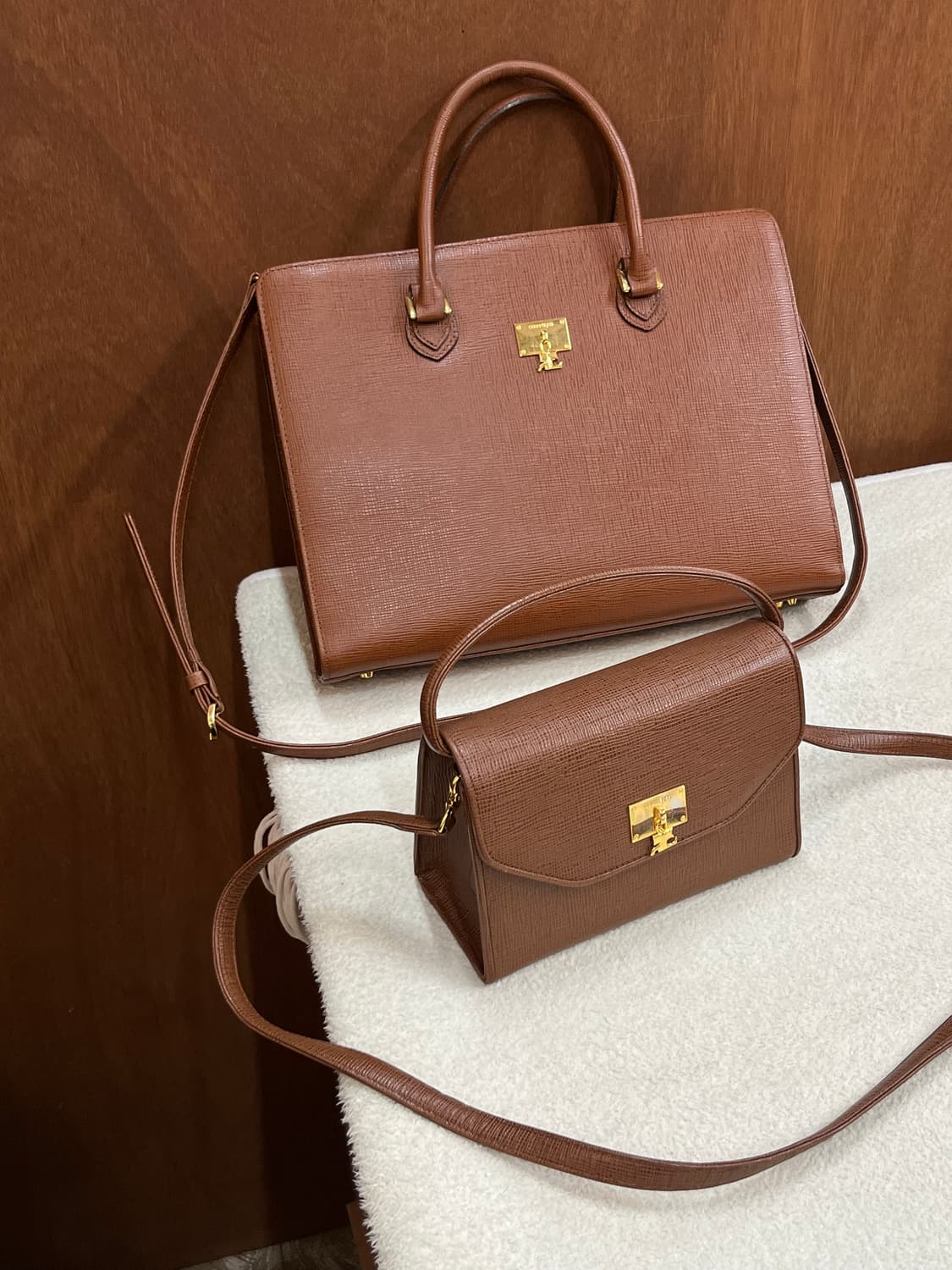 90s COURREGES 크로스바디백 미니 브라운 상품이미지5