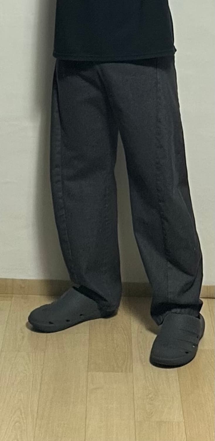 인템포무드 커브드 와이드 데님 팬츠 상품이미지4