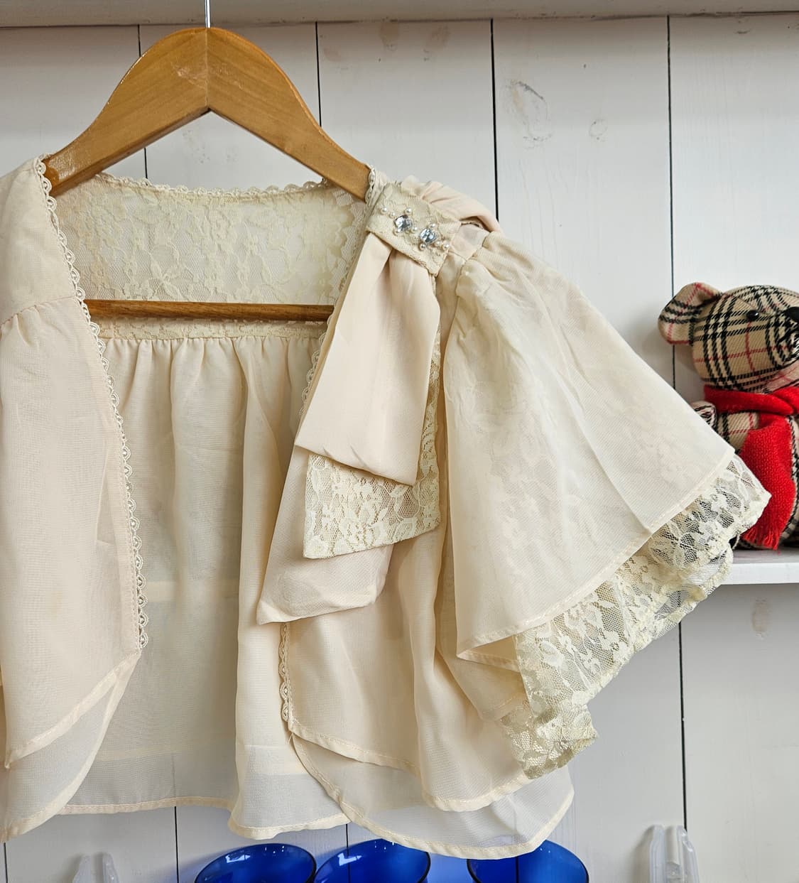 엑시즈팜(Axes Femme) 레이스 쉬폰 리본 볼레로 상품이미지3