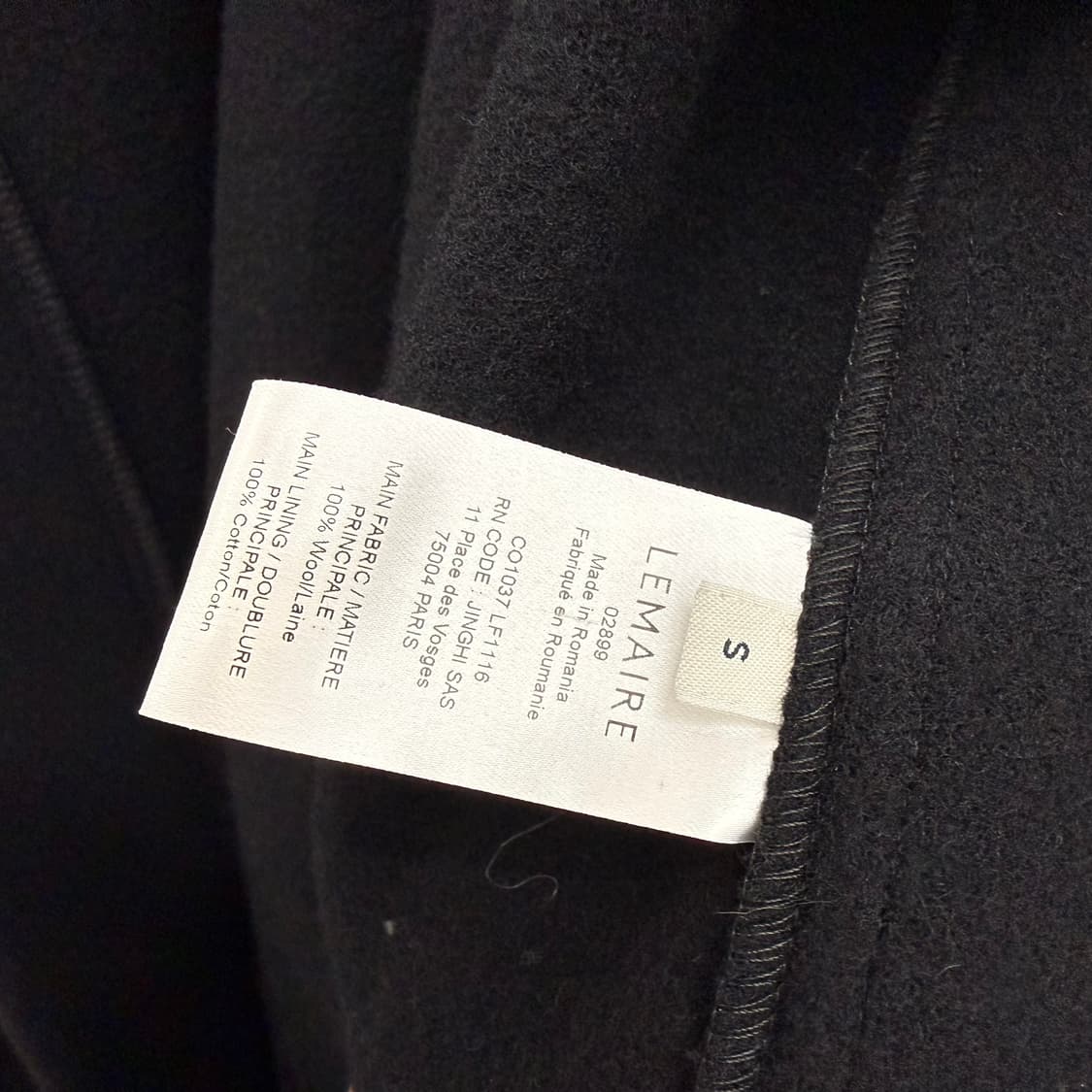 르메르 25fw 랩코트 블랙 S 상품이미지6