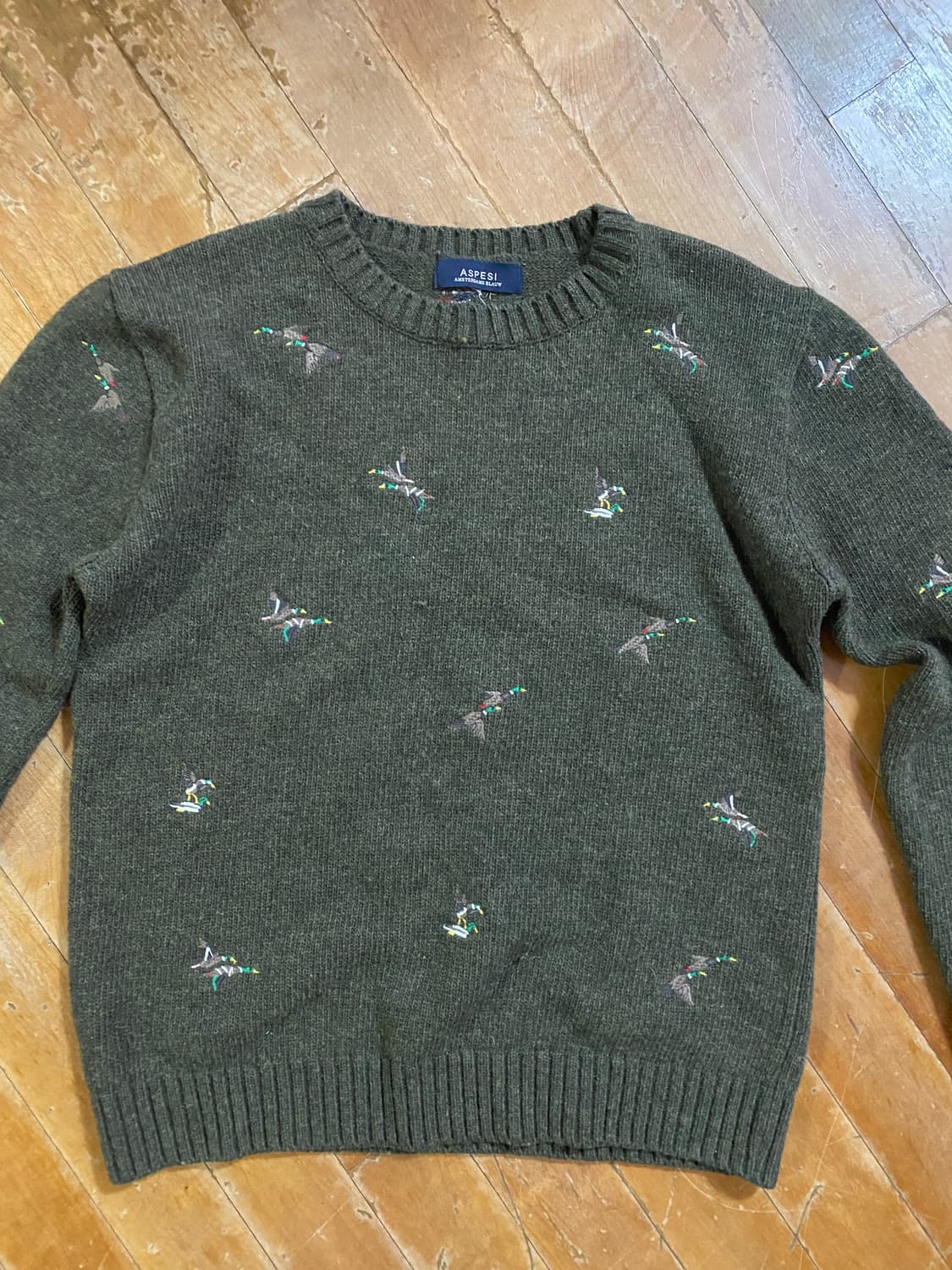 ASPESI 남성 wool 자수 패턴 니트 국내 100 상품이미지1