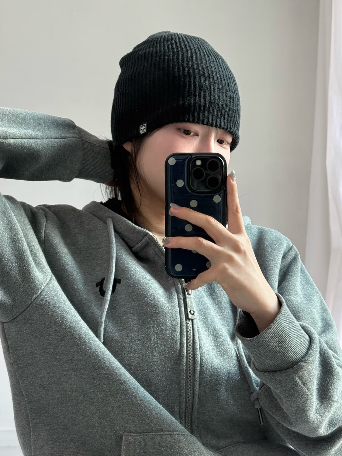 오베이 블랙 비니 상품이미지1