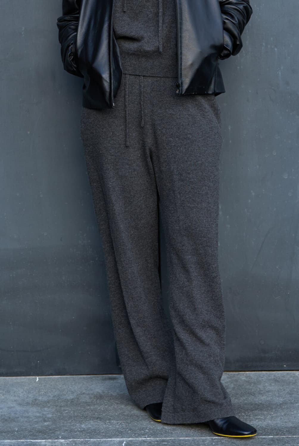 머듈 니트 팬츠 블랙 상품이미지2