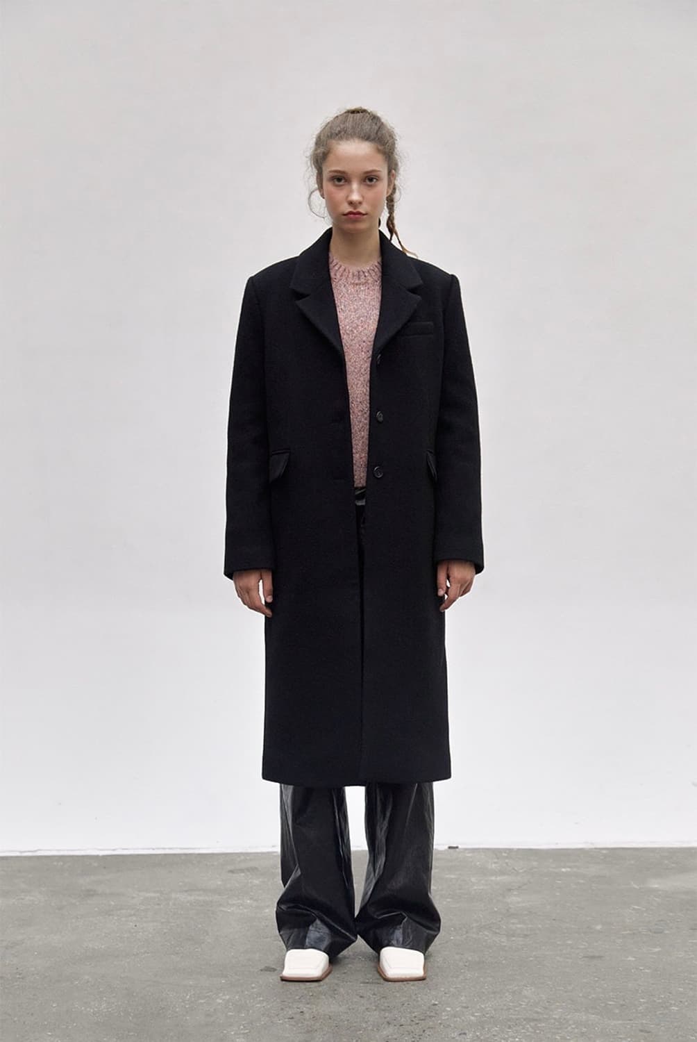 레이브 앙고라 싱글 울 코트 상품이미지1