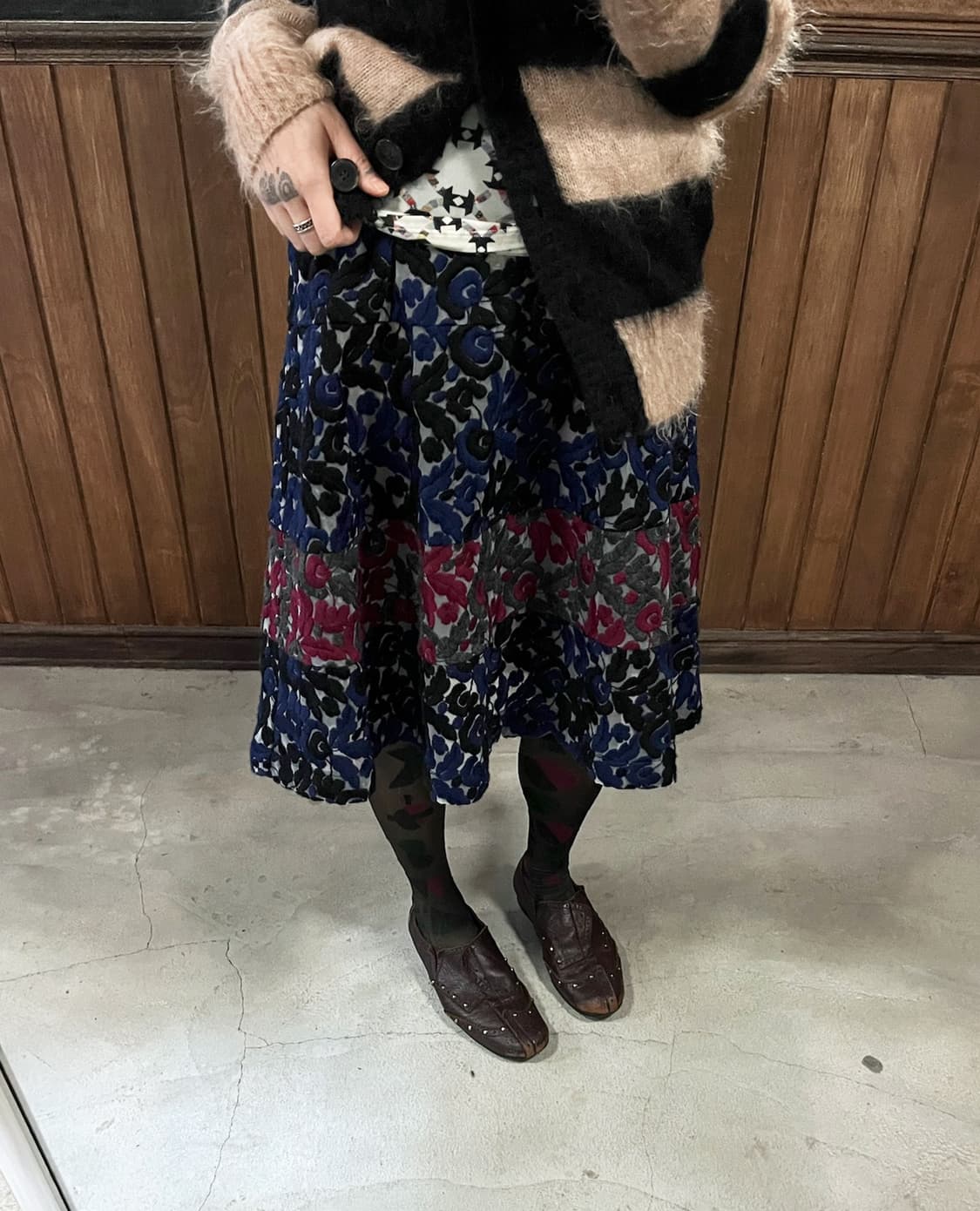 COMME DES GARCONS floral jacquard skirt 상품이미지4