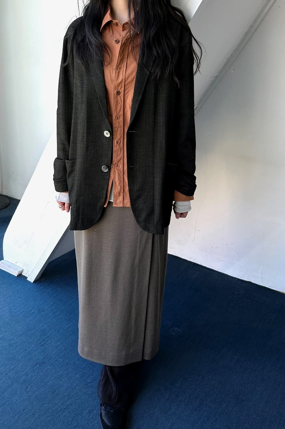 Loose design light wool single jacket 상품이미지4