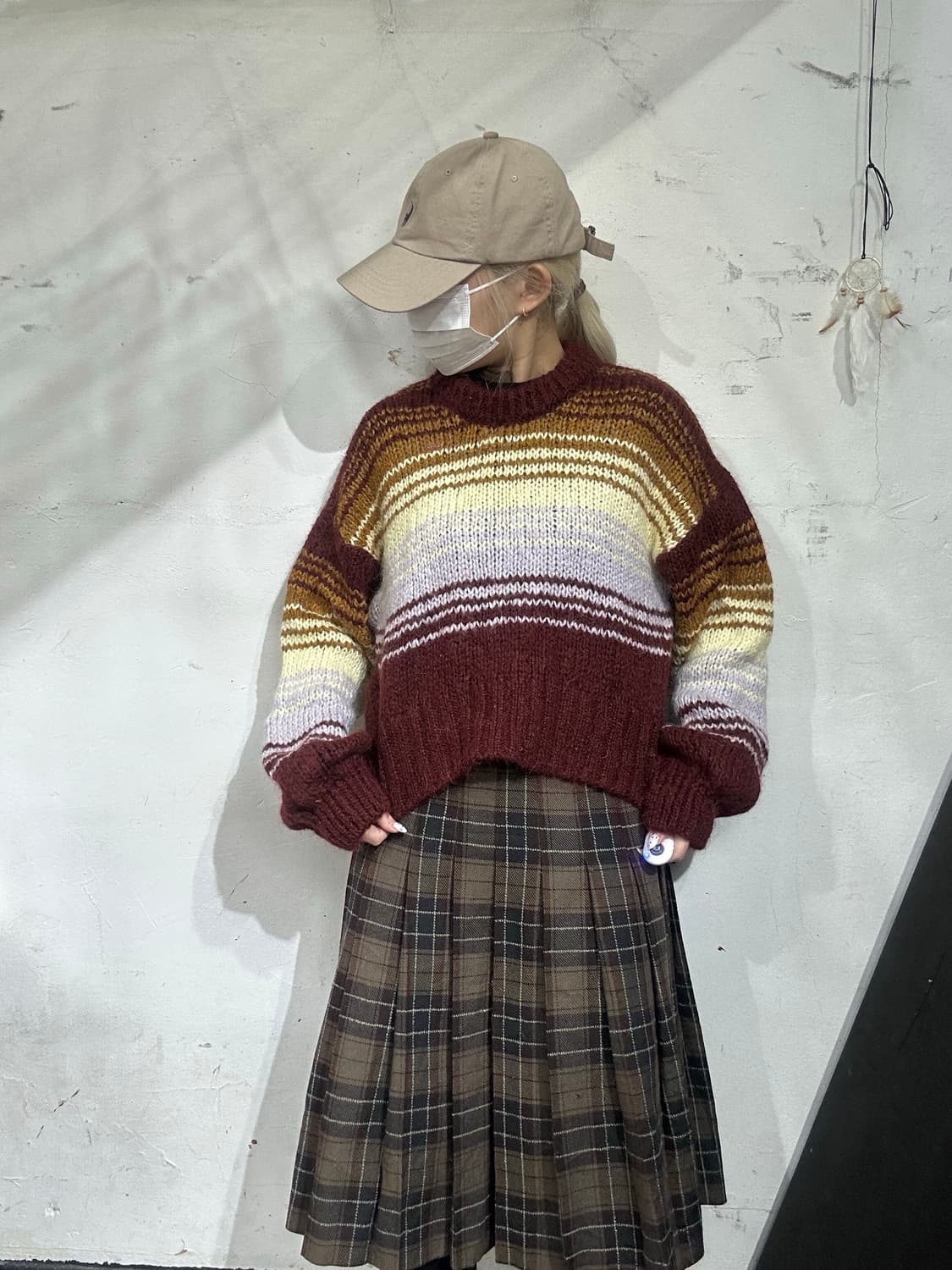 빈티지 브라운 모리걸 스웨터 키치 크롭 니트 M 상품이미지2