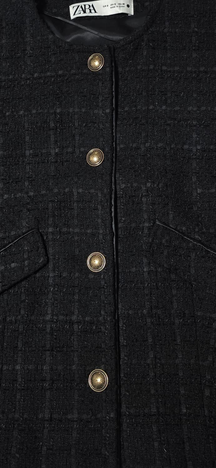 자라 블랙 트위드 자켓 S 상품이미지5